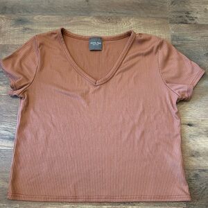 Olivia Rae Women's Brown V-Neck Tee